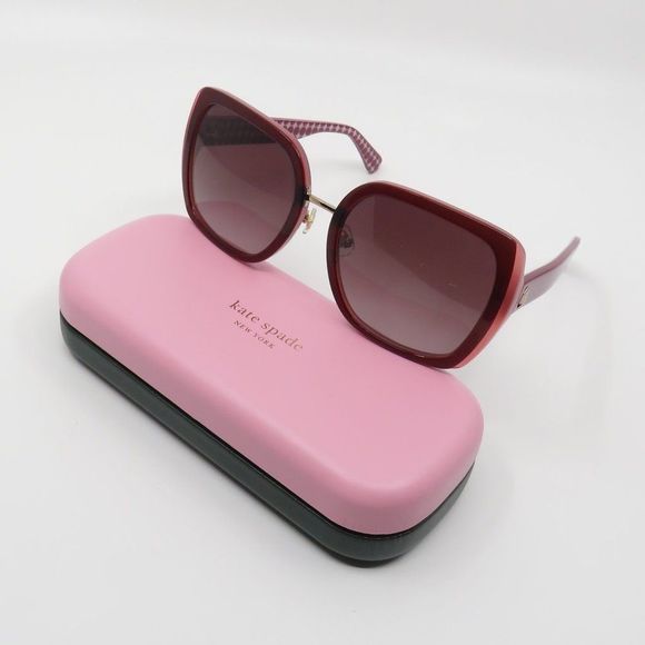 Kate Spade New Kimber/G/S C9A Red/Burgundy Shaded Square Sunglasses main image 6